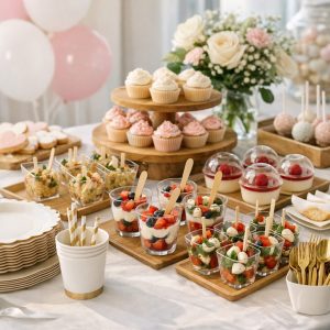 baby shower vaisselle illustration for Baby shower : idées de vaisselle jetable et mini portions