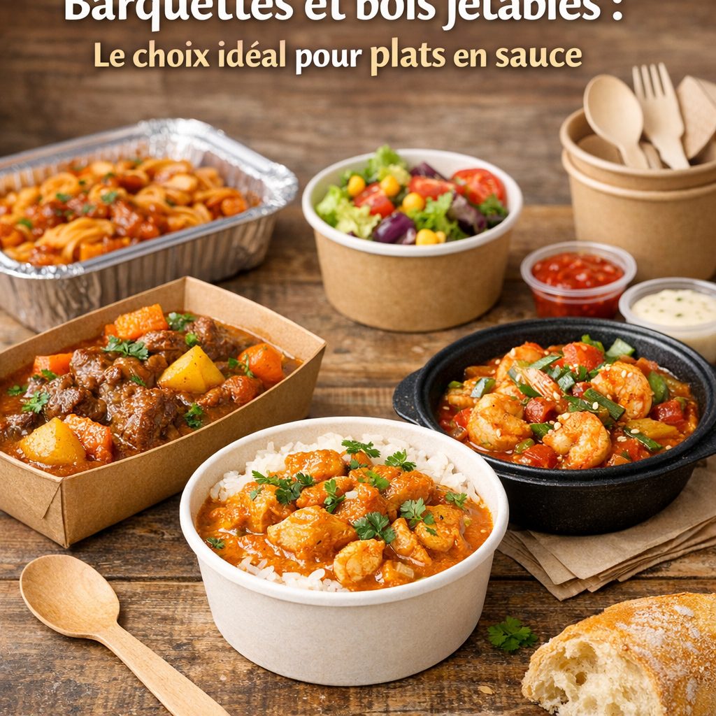 bols jetables sauce illustration for Barquettes et bols jetables : le choix idéal pour plats en sauce