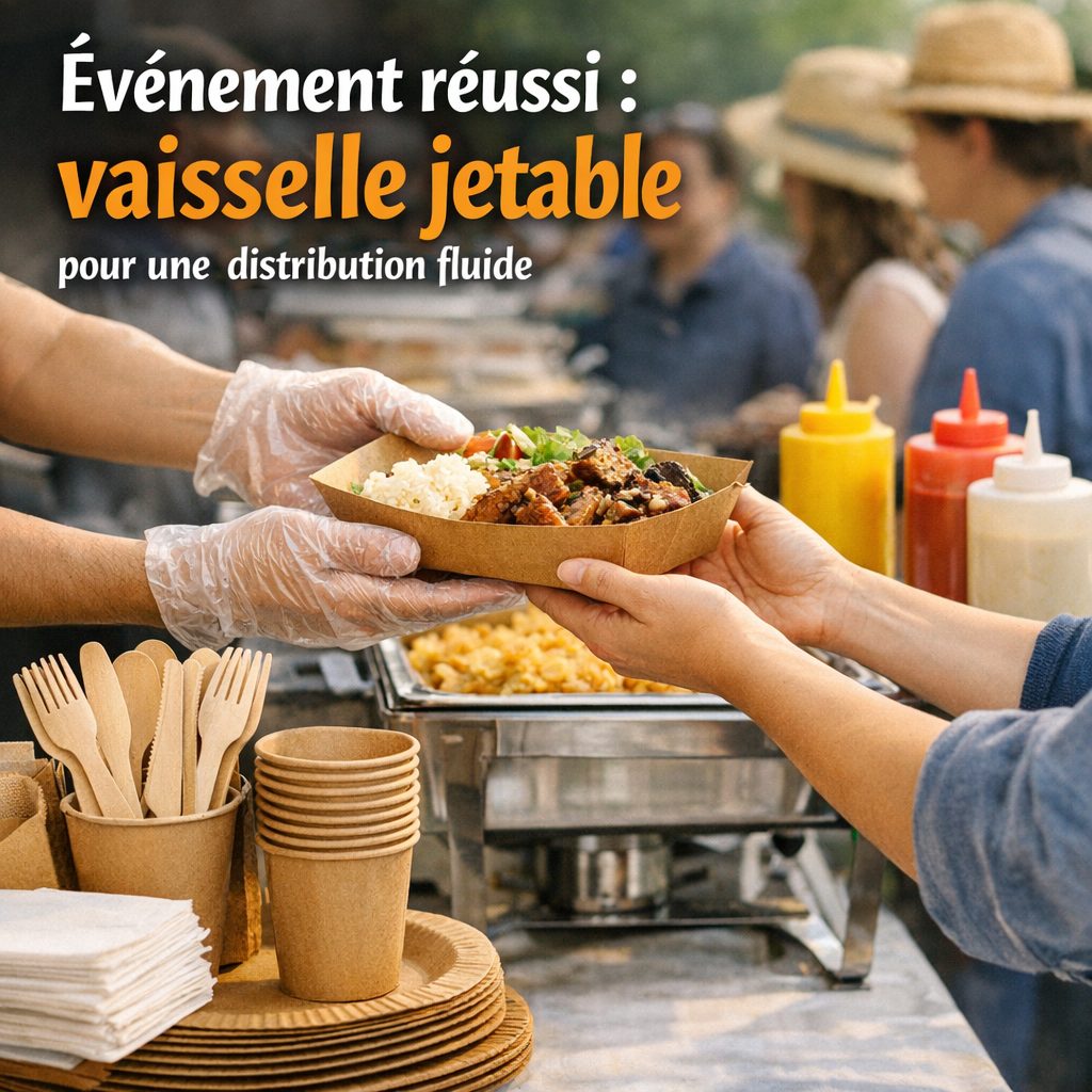 vaisselle jetable festival illustration for &Eacute;v&eacute;nement r&eacute;ussi : vaisselle jetable pour une distribution fluide