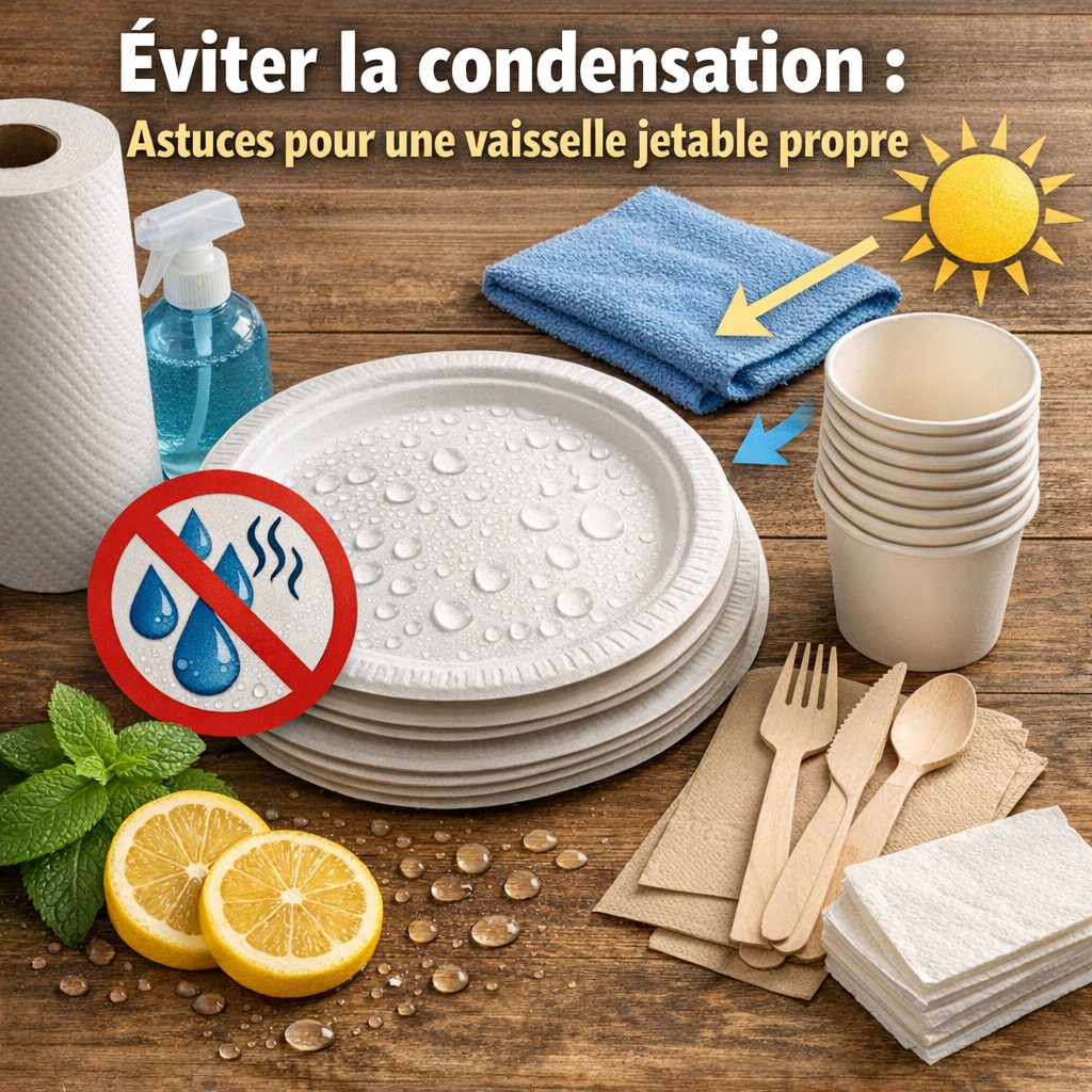 pot dessert jetable illustration for Éviter la condensation : Astuces pour une vaisselle jetable propre