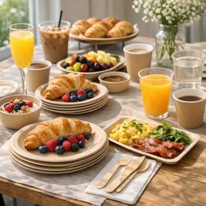 vaisselle jetable brunch illustration for Vaisselle jetable pour un brunch du dimanche réussi : conseils